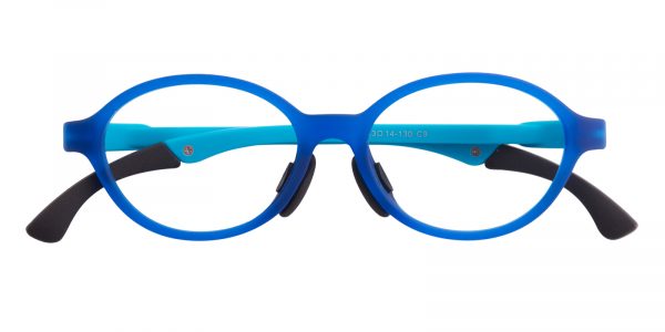 Kid's Oval Eyeglasses Full Frame Silica-gel Blue - FP1547