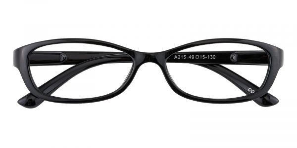 Kid's Oval Eyeglasses Full Frame TR90 Black - FP1851