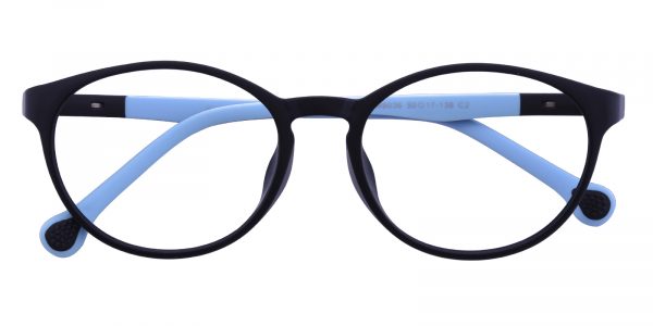 Kid's Oval Eyeglasses Full Frame TR90 Blue/Black - FP1753