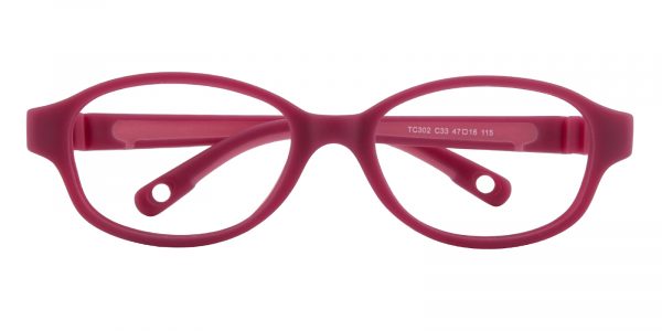 Kid's Oval Eyeglasses Full Frame TR90 Red - FP1998