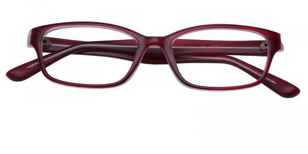 Kid's Rectangle Eyeglasses Full Frame Plastic Red - FP1094