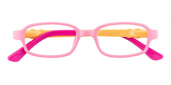 Kid's Rectangle Eyeglasses Full Frame TR90 Pink - FP1848