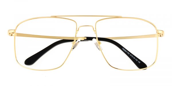 Men's Aviator Eyeglasses Full Frame Metal Golden - FM1196