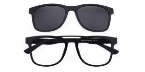 Men's Aviator Eyeglasses Full Frame Ultem Black - FP1732