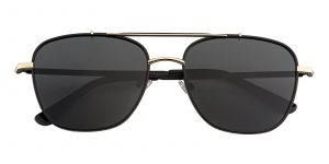 Men's Aviator Sunglasses Full Frame Metal Black/Golden - SUP0674