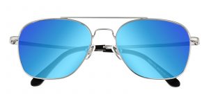 Men's Aviator Sunglasses Full Frame Metal Silver/Blue mirror-coating - SUP0679