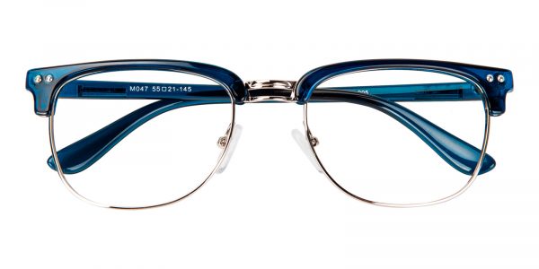Men's Browline Classic Wayframe Eyeglasses Full Frame TR90 Blue - FP1237