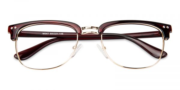 Men's Browline Classic Wayframe Eyeglasses Full Frame TR90 Brown - FP1240