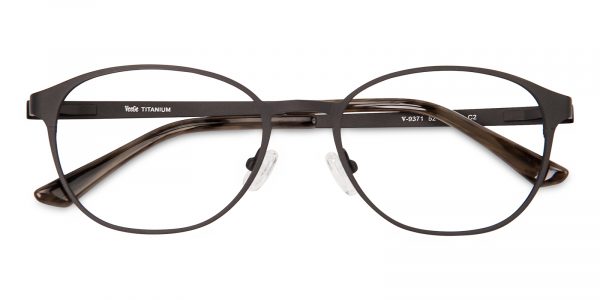 Men's Oval Eyeglasses Full Frame Titanium Gunmetal - FT0156