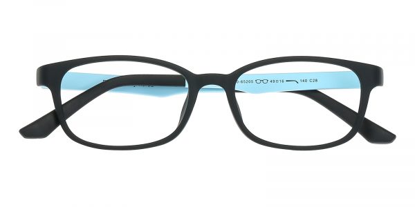 Men's Oval Eyeglasses Full Frame Ultem Mblack/Blue - FP1867