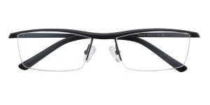 Men's Rectangle Browline Eyeglasses Half Frame Aluminum Gunmetal - SM0846