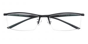 Men's Rectangle Browline Eyeglasses Half Frame Aluminum Gunmetal - SM0849