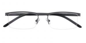 Men's Rectangle Browline Eyeglasses Half Frame Metal Gray - SM0855
