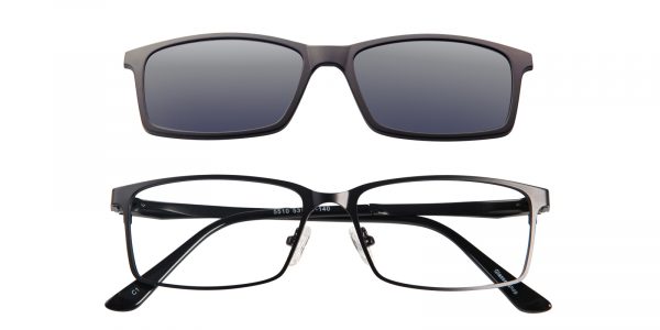 Men's Rectangle Eyeglasses Full Frame Metal Black - FM1089