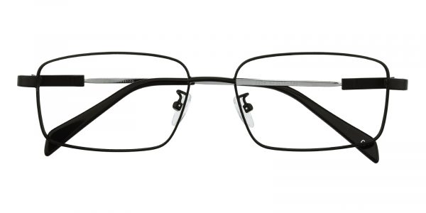 Men's Rectangle Eyeglasses Full Frame Metal Black - FM1149