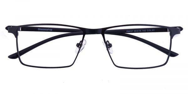 Men's Rectangle Eyeglasses Full Frame Metal Black - FM1158