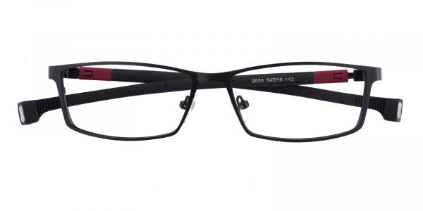 Men's Rectangle Eyeglasses Full Frame Metal Black - FM1160