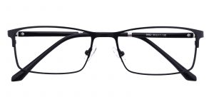Men's Rectangle Eyeglasses Full Frame Metal Black - FM1286