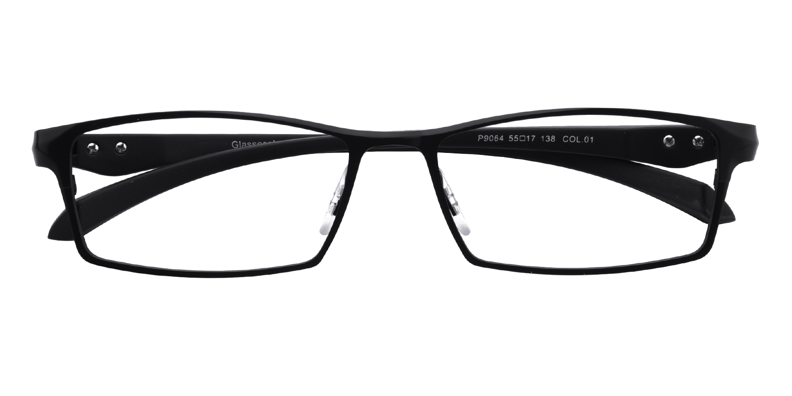 Men S Rectangle Eyeglasses Full Frame Metal Black Fm1296
