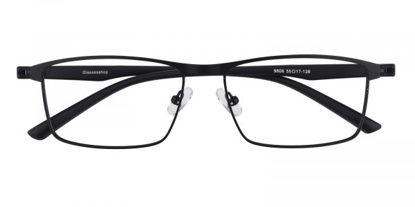 Men's Rectangle Eyeglasses Full Frame Metal Black - FM1306
