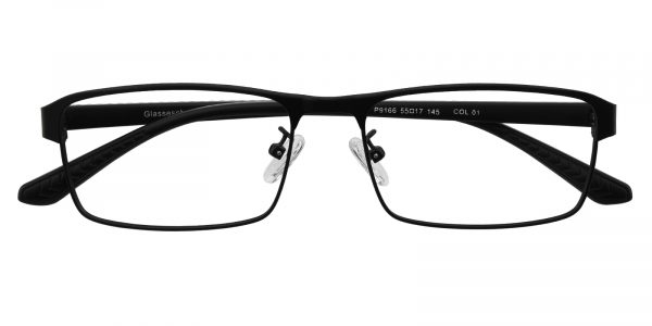 Men's Rectangle Eyeglasses Full Frame Metal Black - FM1349
