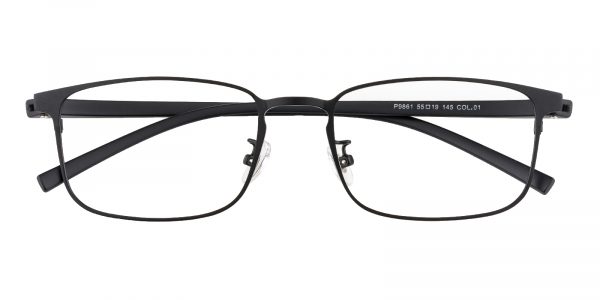 Men's Rectangle Eyeglasses Full Frame Metal Black - FM1378
