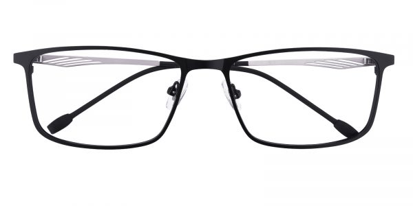 Men's Rectangle Eyeglasses Full Frame Metal Black/Silver - FM1209