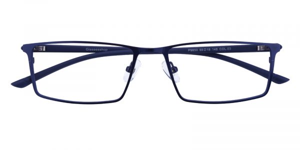 Men's Rectangle Eyeglasses Full Frame Metal Blue - FM1222