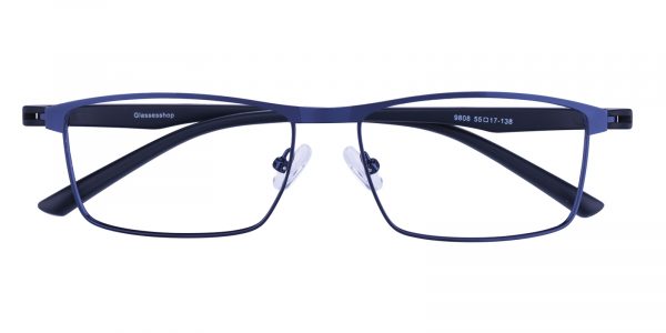 Men's Rectangle Eyeglasses Full Frame Metal Blue - FM1307