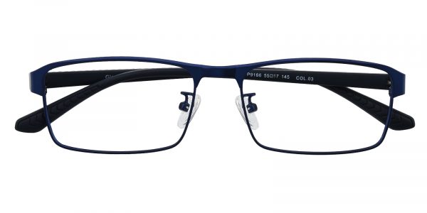 Men's Rectangle Eyeglasses Full Frame Metal Blue - FM1351