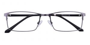 Men's Rectangle Eyeglasses Full Frame Metal Gunmetal - FM1284
