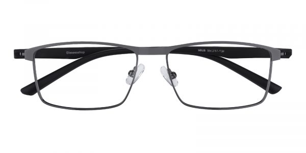 Men's Rectangle Eyeglasses Full Frame Metal Gunmetal - FM1308