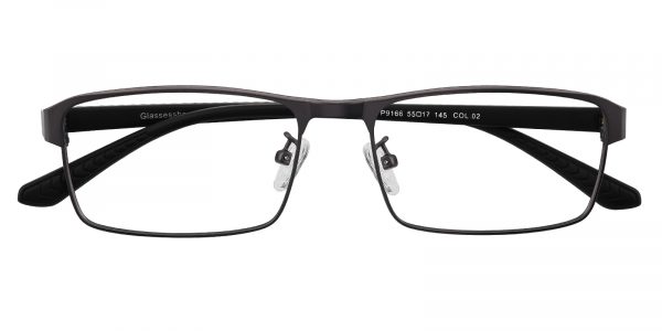 Men's Rectangle Eyeglasses Full Frame Metal Gunmetal - FM1350
