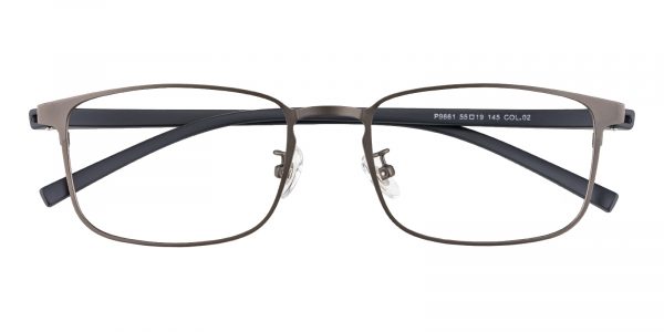 Men's Rectangle Eyeglasses Full Frame Metal Gunmetal - FM1376