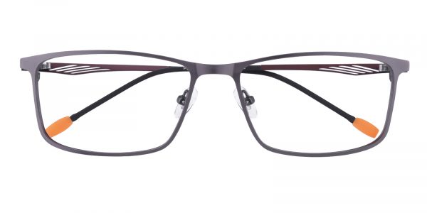 Men's Rectangle Eyeglasses Full Frame Metal Gunmetal/Brown - FM1210