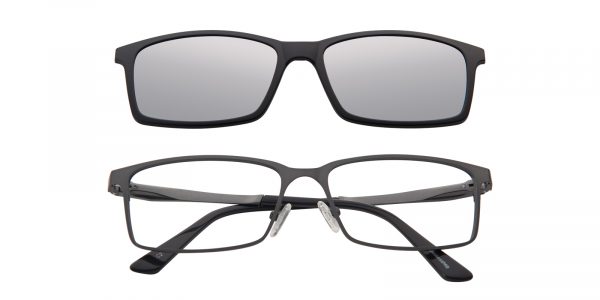 Men's Rectangle Eyeglasses Full Frame Metal Gunmetal(Silver Mirror-coating) - FM1087