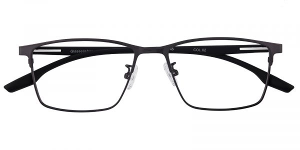 Men's Rectangle Eyeglasses Full Frame Metal TR90 Black - FM1398