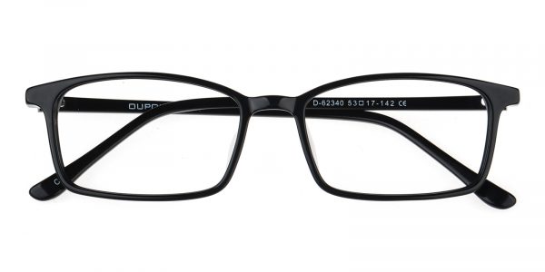 Men's Rectangle Eyeglasses Full Frame Plastic Black - FZ1044