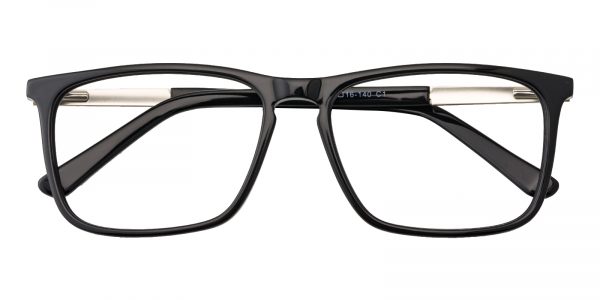 Men's Rectangle Eyeglasses Full Frame Plastic Black - FZ1323