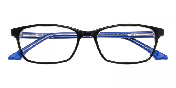 Men's Rectangle Eyeglasses Full Frame Plastic Black/Blue - FZ1254
