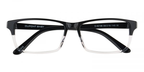 Men's Rectangle Eyeglasses Full Frame Plastic Black/Crystal - FZ1047