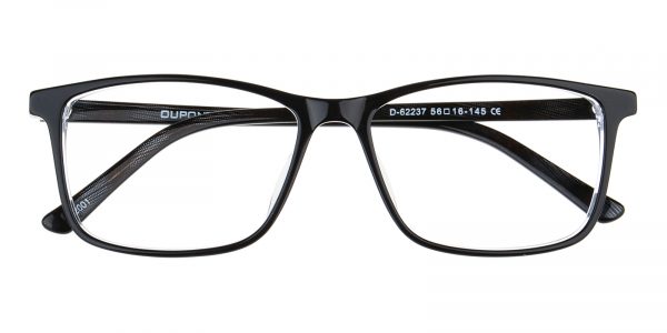 Men's Rectangle Eyeglasses Full Frame Plastic Black/Crystal - FZ1123