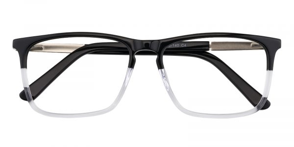 Men's Rectangle Eyeglasses Full Frame Plastic Black/Crystal - FZ1321