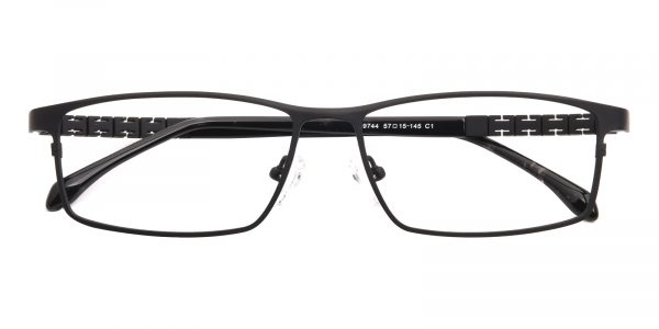 Men's Rectangle Eyeglasses Full Frame Titanium Black - FT0170