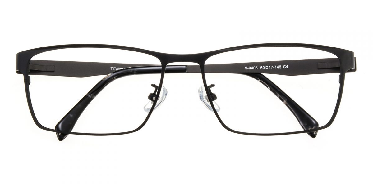 Mens Rectangle Eyeglasses Full Frame Titanium Black Ft0239 