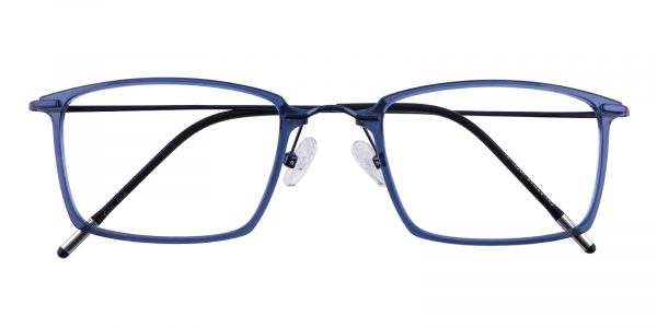 Men's Rectangle Eyeglasses Full Frame Titanium Ultem Blue - FP1930