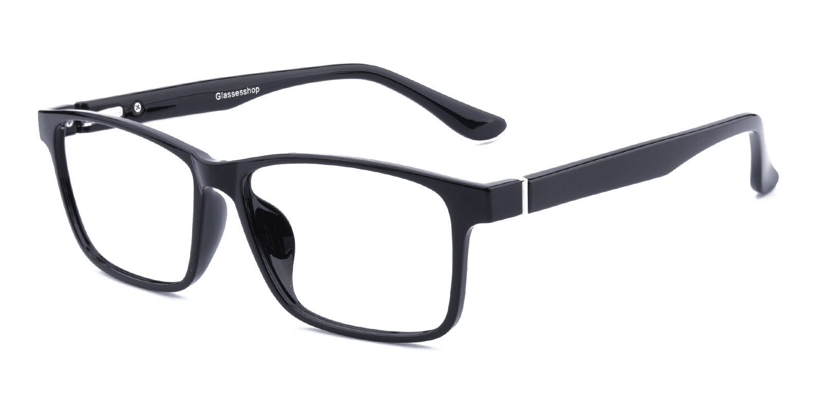 Men's Rectangle Eyeglasses Full Frame Ultem Black - FP1724