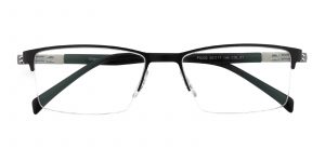 Men's Rectangle Eyeglasses Half Frame Metal Black - SM0821
