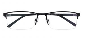 Men's Rectangle Eyeglasses Half Frame Metal Black - SM0835