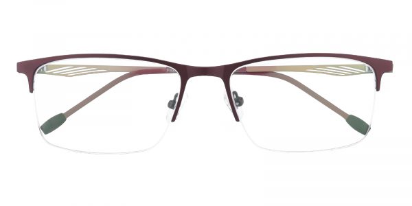 Men's Rectangle Eyeglasses Half Frame Metal Brown/Golden - SM0819